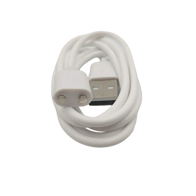 Зарядный магнитный USB кабель для массажеров и других портативных устройств / 80 см. – 8 мм. / Белый - изображение 3
