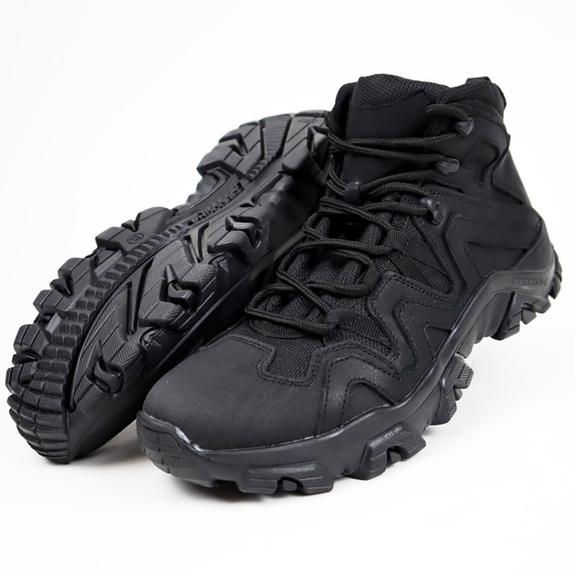 Шкіряні тактичні черевики OKSY TACTICAL Black літні (сітка) 45 розмір - зображення 1
