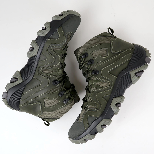 Кожаные тактические ботинки OKSY TACTICAL Olive летние (сетка) 43 размер - изображение 2