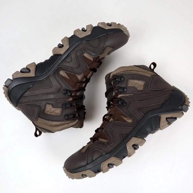 Шкіряні тактичні черевики OKSY TACTICAL Brown літні (сітка) 43 розмір - зображення 2