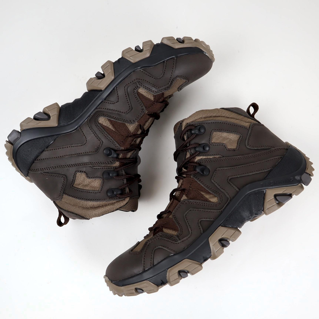 Кожаные тактические ботинки OKSY TACTICAL Brown летние (сетка) 46 размер - изображение 2