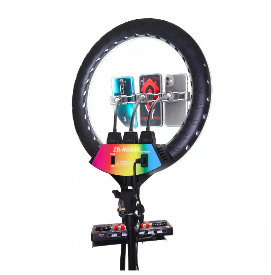 Лампа Кольцевая RGB LED 56 cm 22" 480 Lights 112 RGB Remote 3 Holders ZB-56 - изображение 2