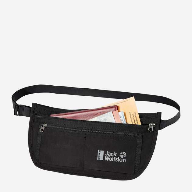 Saszetka na pas Jack Wolfskin Document Belt Rfid 8006951-6000 Czarna (4060477516356) - obraz 3