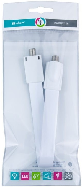 Adapter antenowy DPM przewód typu F ultra slim 20 cm biały (5903332589937) - obraz 6