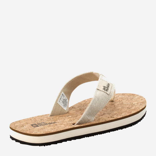 Жіночі в'єтнамки Jack Wolfskin Ecostride 2 Slipper W 4051931-5324 38 Бежеві (4064993197495) - зображення 4