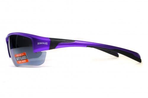 Окуляри захисні Global Vision Hercules-7 Purple (silver mirror) дзеркальні чорні у фіолетовій оправі - зображення 2