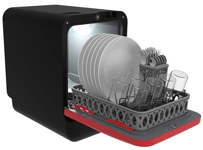 Компактна настільна міні-посудомийна машина Daan Tech Bob Чорно-червона - зображення 3