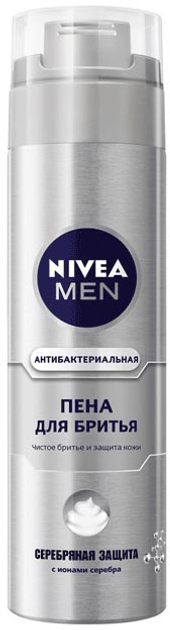 Pianka do golenia Nivea Men Skin Protection Silver Protect 200 ml (4005808540426) - obraz 1