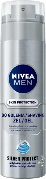 Гель для гоління Nivea Men Skin Protection Silver Protect 200 мл (4005808540372) - зображення 1