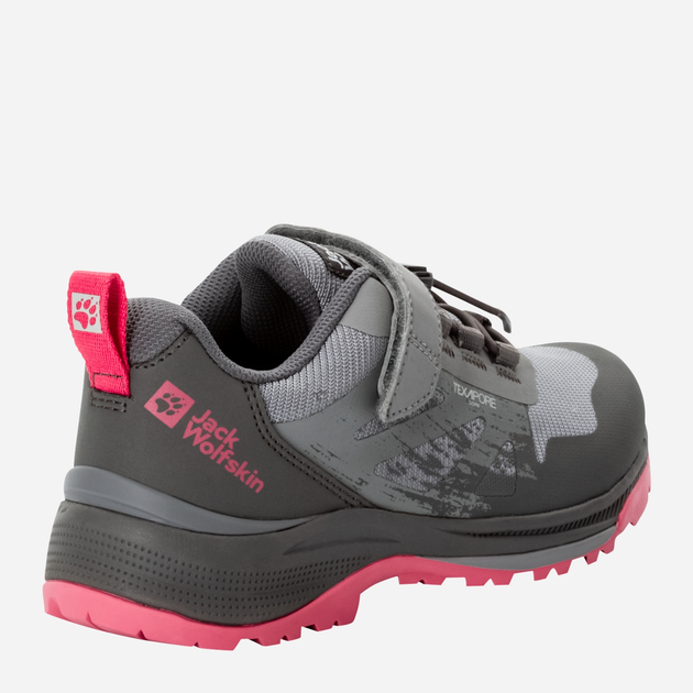 Підліткові трекінгові кросівки для дівчинки Jack Wolfskin Villi Hiker Texapore Low K 4056831-2428 37 Сірі/Рожеві (4064993840520) - зображення 4