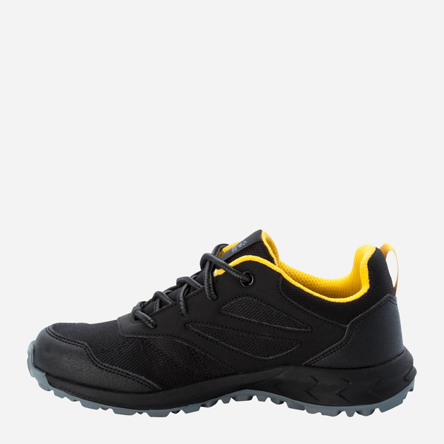 Buty sportowe chłopięce lekkie Jack Wolfskin Woodland Texapore Low K 4042162-6055 26 Czarny/Żółty (4064993186598) - obraz 3