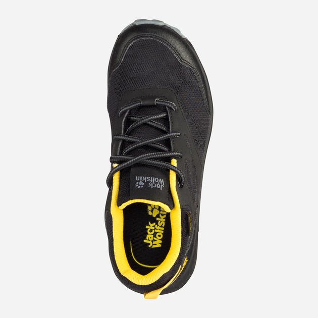Підліткові трекінгові кросівки для хлопчика Jack Wolfskin Woodland Texapore Low K 4042162-6055 38 Чорні/Жовті (4064993186710) - зображення 5