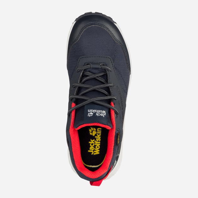 Підліткові трекінгові кросівки для хлопчика Jack Wolfskin Woodland Texapore Low K 4042162-8332 38 Темно-сині/Червоні (4064993186864) - зображення 5