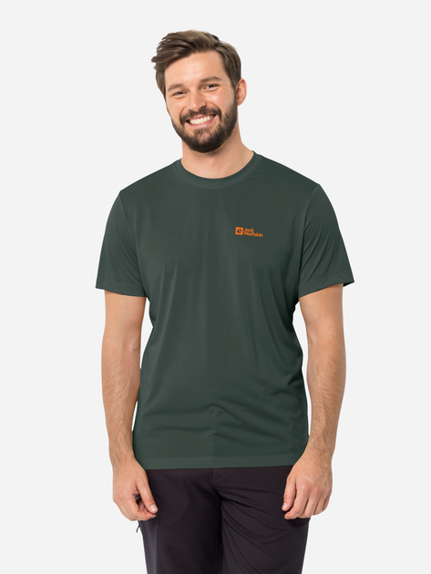 Спортивна футболка чоловіча Jack Wolfskin Hiking S/S T M 1808762-4161 2XL Зелена (4064993852080) - зображення 1