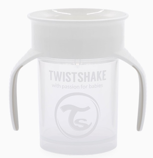 Kubek niekapek Twistshake 360 Cup White 6 m + 230 ml (7350083129314) - obraz 1