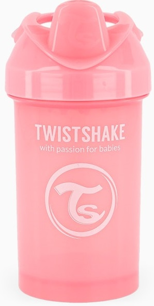 Kubek niekapek Twistshake Crawler Cup Pastel Pink 8 m + z mikserem do owoców 300 ml (7350083122735) - obraz 1