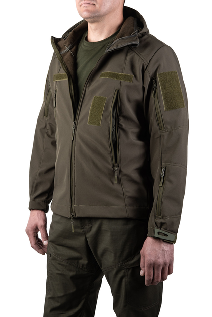 Чоловіча куртка soft shell olive, S, Softshell - зображення 2