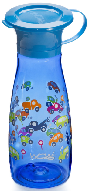 Навчальна пляшечка для годування Wow Cup Mini Blue Cars 350 мл (857689007062) - зображення 3