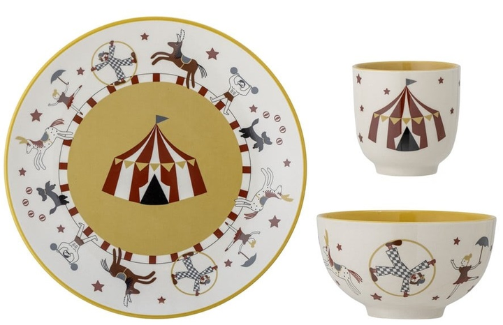 Zestaw ceramicznej zastawy stołowej Bloomingville Mini Circus 3 szt (5711173298297) - obraz 1