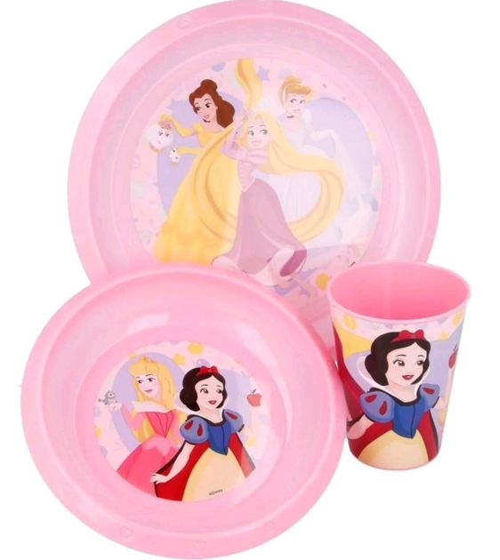 Набір пластикового посуду Euromic Kids Lunch Set Disney Princess 3 шт (8412497512003) - зображення 1