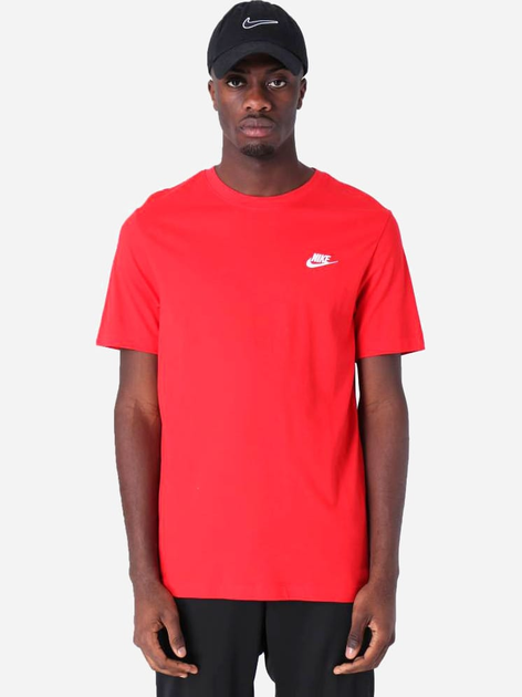 Акція на Футболка бавовняна довга чоловіча Nike M Nsw Club Tee AR4997-657 L Червона від Rozetka