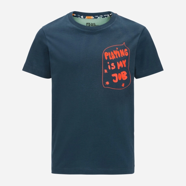 Дитяча футболка для хлопчика Jack Wolfskin Villi T K 1609721-1274 104 см Темно-синя (4064993684056) - зображення 1