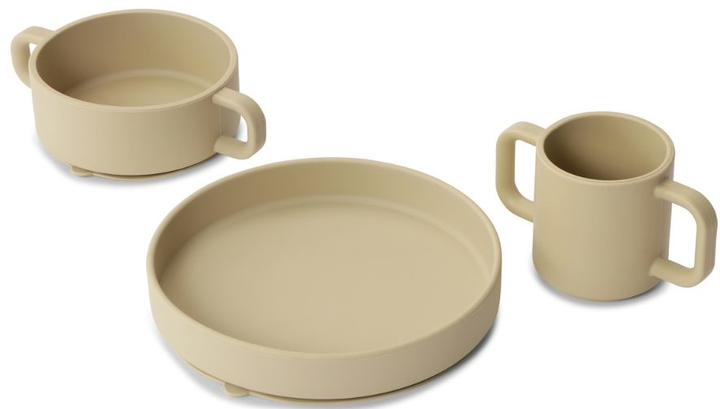 Zestaw naczyń silikonowych Everleigh & Me Children Tableware Set Clay 3 szt (5745000280155) - obraz 1