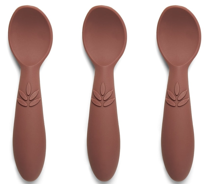 Zestaw silikonowych łyżeczek Nuuroo Ella Silicone Spoon Mahogany 3 szt (5715235001955) - obraz 1