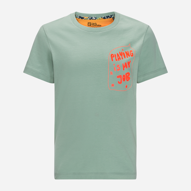 Дитяча футболка для дівчинки Jack Wolfskin Villi T K 1609721-4215 128 см Зелена (4064993684179) - зображення 1