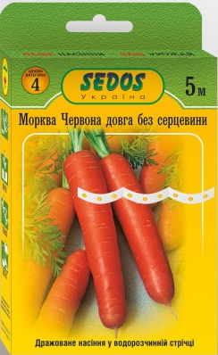 Семена на ленте Морковь Кр длинная без сердцевины 5 м/250 шт. (Sedos) - Фото 1 Семена на ленте Морковь Кр длинная без сердцевины 5 м/250 шт. (Sedos) - изображение 1