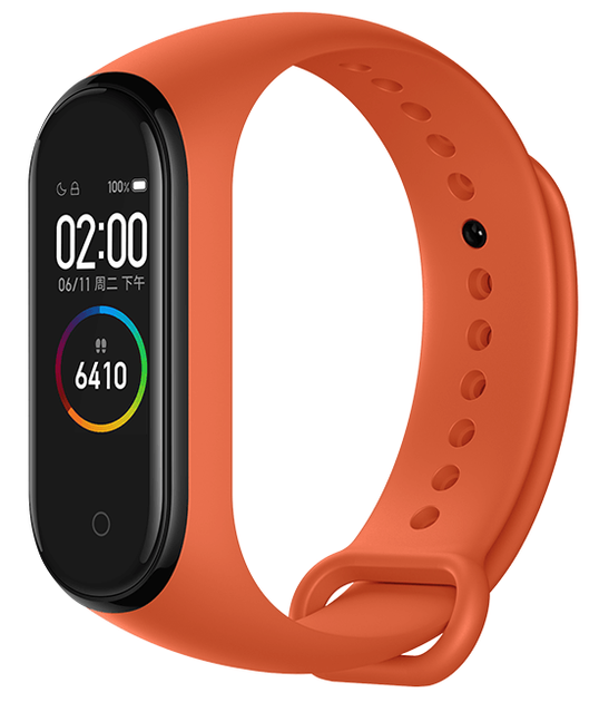 Силиконовый ремешок MRK для фитнес браслета Xiaomi Mi Band 4/3 Оранжевый с металлической кнопкой (mrk51230003) - изображение 6