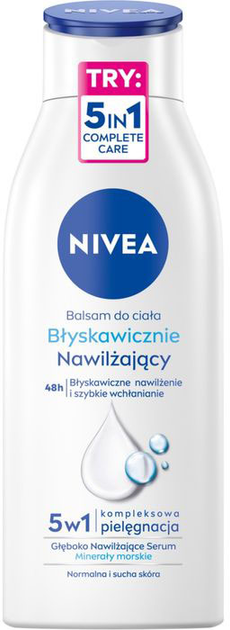 Balsam do ciała Nivea Błyskawicznie Nawilżający 5 w 1 400 ml (5900017047614) - obraz 1