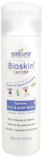 Żel do mycia twarzy i ciała Salcura Bioskin Junior Face & Body Wash dla dzieci 2 w 1 200 ml (5060130032321) - obraz 1