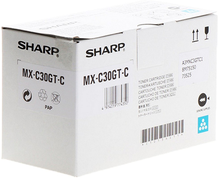 Toner Sharp MXC30GTC Cyan (4974019774350) - obraz 1