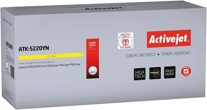 Тонер-картридж Activejet для Kyocera TK-5220Y Yellow (5901443115021) - зображення 1