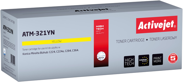 Toner Activejet do Minolta TN321Y Yellow (5901443099222) - obraz 1