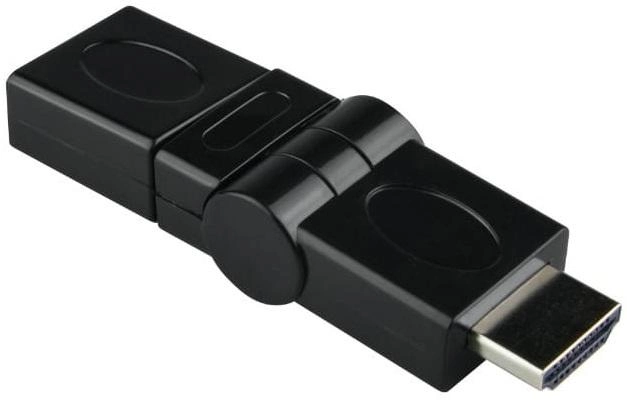 Adapter DPM kątowy obrotowy HDMI - HDMI M/F czarny (5903332589975) - obraz 2