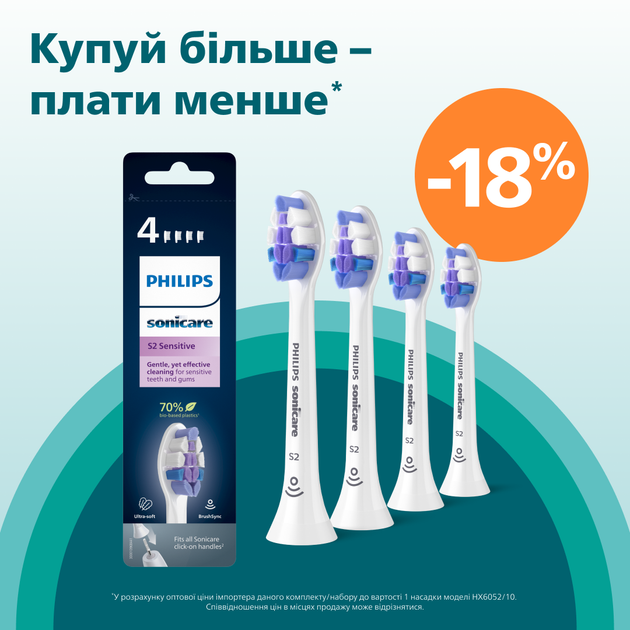Насадки для зубной щетки PHILIPS Sonicare HX6054/10 Sensitive - изображение 7
