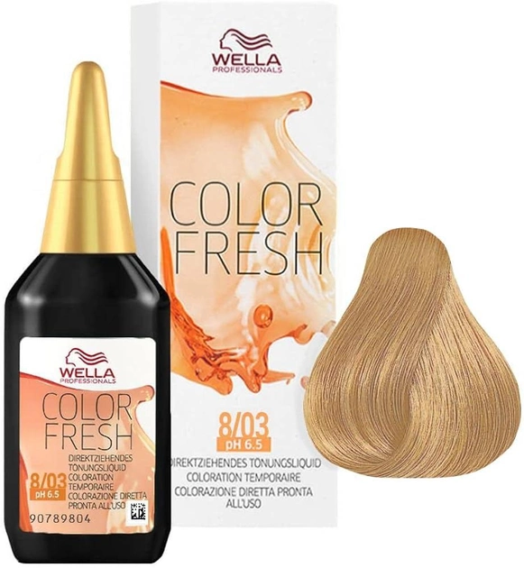Тонер для волосся Wella Professionals Color Fresh Hellblond Natur Gold 8/03 75 мл (8005610572468) - зображення 1