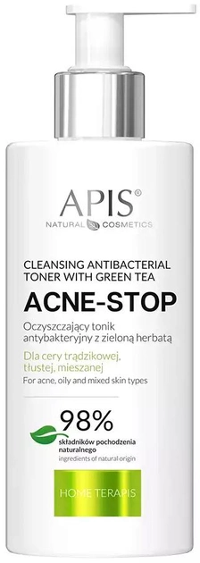 Тонік для обличчя Apis Acne-Stop із зеленим чаєм 300 мл (5901810004477) - зображення 1