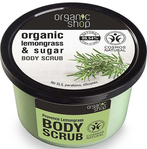 Peeling do ciała Organic Shop Organic Lemongrass & Sugar Body Scrub o zapachu trawy cytrynowej 250 ml (4744183012646) - obraz 1