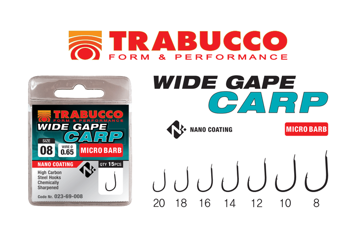 Крючки Trabucco Wide Gape Carp * Micro Barb 15шт* 08 - изображение 2