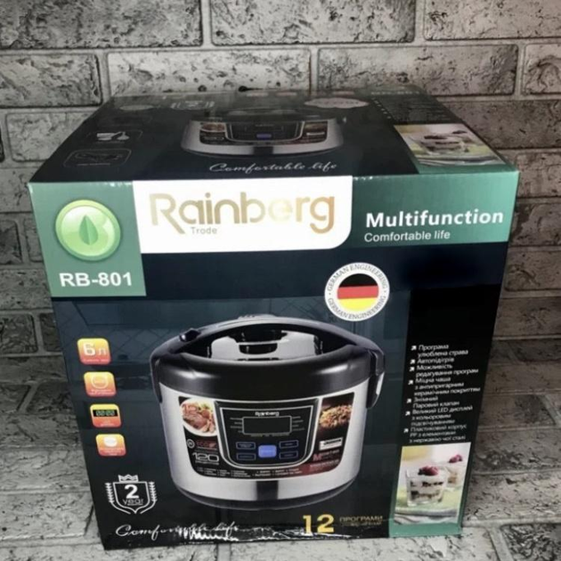 Мультиварка Rainberg RB-801 1500W 6л 12 программ с пароваркой и антипригарным покрытием - изображение 7