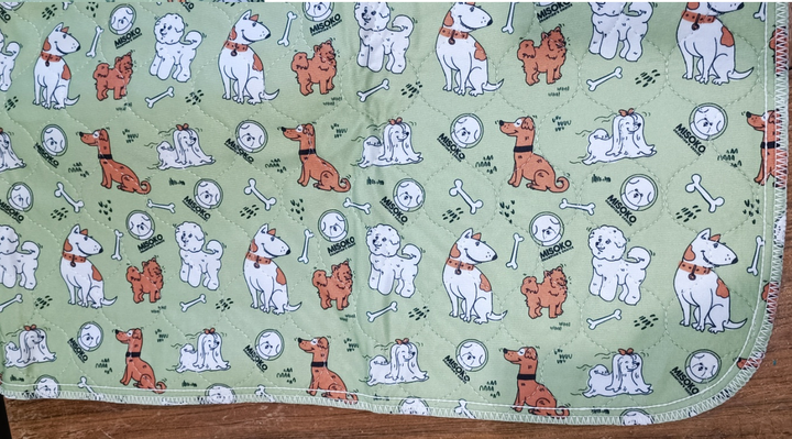 Пеленка гигиеническая многоразовая для собак Misoko&C 80х140 см (щенки и косточки, салатовая), 63674 - Фото 2 Пеленка гигиеническая многоразовая для собак Misoko&C 80х140 см (щенки и косточки, салатовая), 63674 - изображение 2