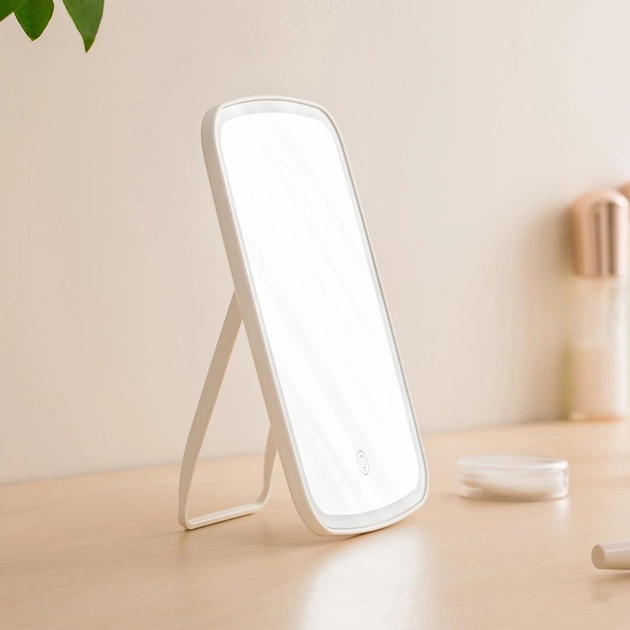 Дзеркало для макіяжу з LED підсвічуванням Makeup Mirror прямокутне USB Біле - зображення 4
