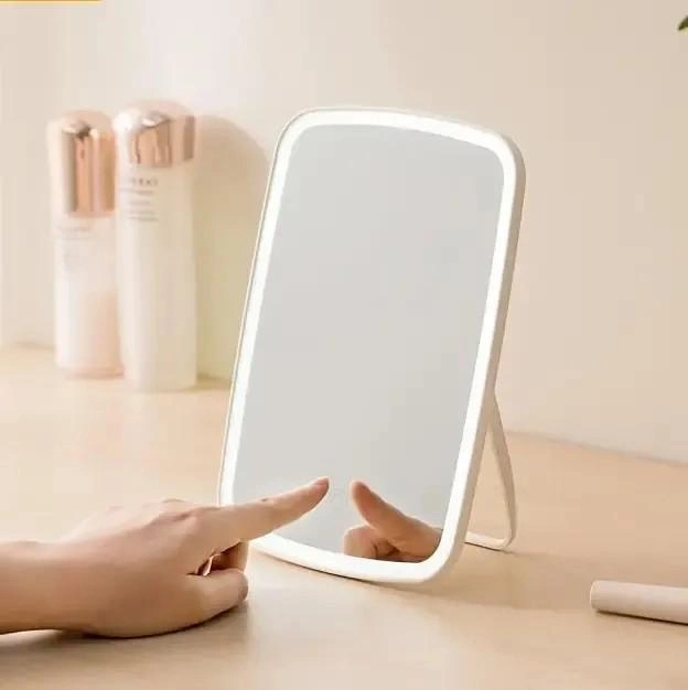 Дзеркало для макіяжу з LED підсвічуванням Makeup Mirror прямокутне USB Біле - зображення 5