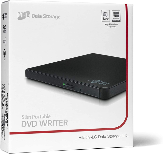 Оптичний привід Hitachi-LG DVD±R/RW Зовнішній USB 2.0 Black (GP57EB40) - зображення 6