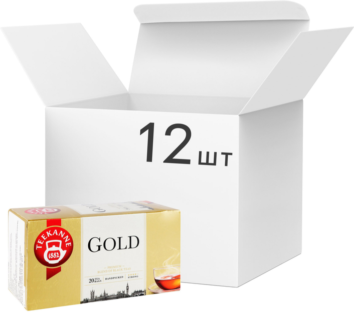 Акція на Упаковка чорного чаю Teekanne Gold Tea 20 пакетів х 12 шт від Rozetka