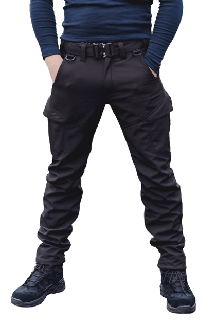 Тактичні штани SMILO cargo Softshell BLACK, XL, Softshell - зображення 1