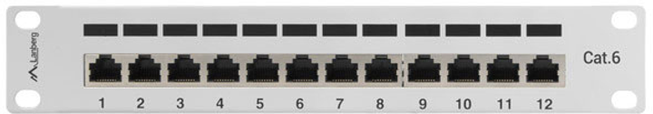 Panel krosowy Lanberg 10" 1U Cat6 12xRJ45 do szafy/racka serwerowego (PPF6-9012-S) - obraz 2